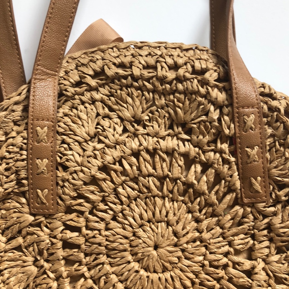Handmade Round Rattan boho beach bag - Picture 5 of 10